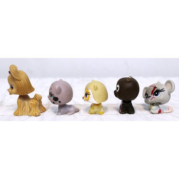5 Pc Bobblehead Animal Figurines Dog Yellow Raccoon Mouse Ferret Bratz Pet Pals - Picture 2 of 6